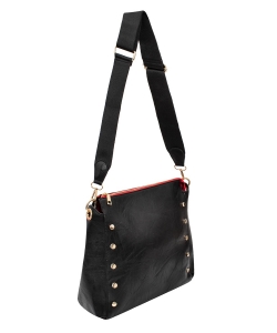 Studded Vegan Crossbody Bag 1387 BLACK /